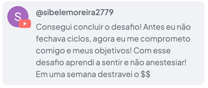 Depoimento de Sibele no YouTube