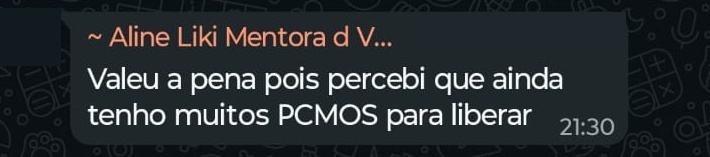 Depoimento de participante via WhatsApp