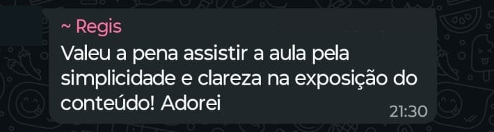 Depoimento de participante via WhatsApp